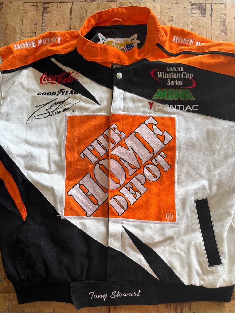 Vintage Home Depot Tony Stewart Racing Jacket - Orange, Black, White